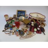 A large quantity of costume jewellery to include Victorian cameo brooch, enamel brooch,