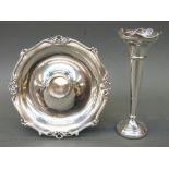 A hallmarked silver pierced pin dish, Sheffield 1904 maker William Hutton & Sons Ltd, diameter 16cm,