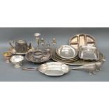 A quantity of silver plate including a retro P & O dish,