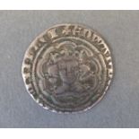 Edward III halfgroat, obverse mint mark cross, reverse outer ring clipped,