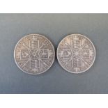 Two Queen Victoria jubilee head double florins,