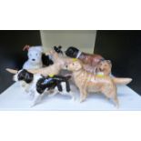 Beswick and Royal Doulton dog figures and an unmarked example (8)