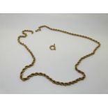 A 9ct gold rope twist necklace, 5.