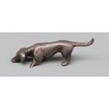 An Edward VII hallmarked silver novelty Dachshund dog, Birmingham 1905 maker Henry Clifford Davis,