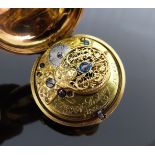 Francis Linderby of London pair cased gilt metal pocket watch with Roman numerals, Arabic 15, 30,