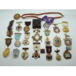 A large quantity of Masonic jewels from various lodges, includes enamel examples,