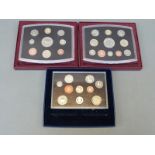 Three Royal Mint UK proof coin collections comprising 2002,