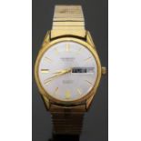 Regency gentleman's automatic wristwatch with day and date aperture, gold hands and baton markers,