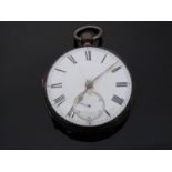 A Victorian hallmarked silver cased fusee lever pocket watch,