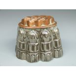 A 19thC part copper jelly mould,