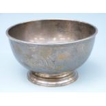 A George III hallmarked silver pedestal bowl, London 1801, maker I.