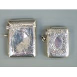 Two early 20thC hallmarked silver vesta cases