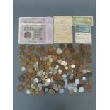 An amateur collection of UK and overseas coinage including very small silver content,