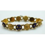 A Swedish gilt bracelet of circular links,