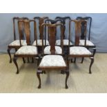 A set of eight Queen Anne style dining chairs