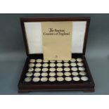 Birmingham Mint Ltd deluxe case containing forty silver medals 'Ancient Counties of England'