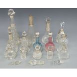Thirteen hallmarked silver mounted dressing table bottles and one with indistinct marks,
