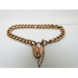 A 9ct rose gold curb link bracelet, 10.