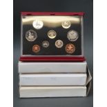Four Royal Mint deluxe proof coin sets for 1991, 1992, 1993 and 1994,