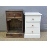 Two pine bedside cabinets