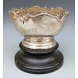 A late 19thC / early 20thC hallmarked silver pedestal rose bowl, marks rubbed but London c1900,