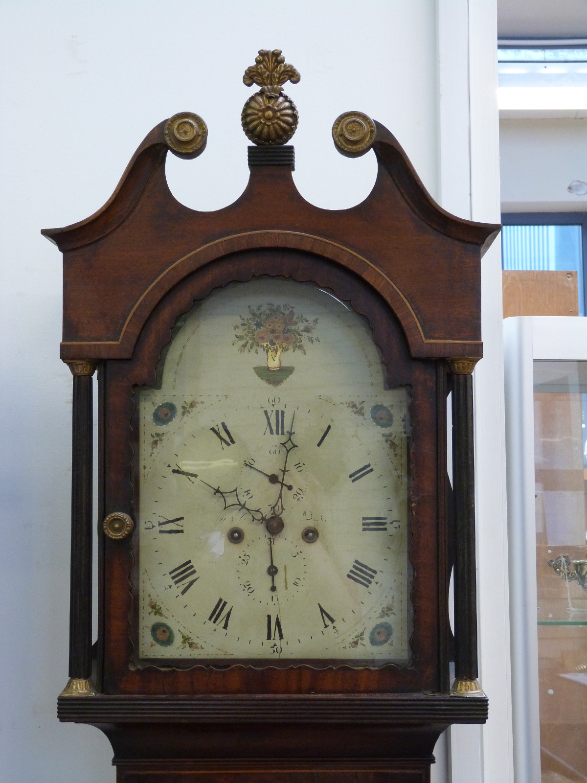 A 19thC 8-day longcase clock in plume mahogany case restored with beaded inlay, - Image 2 of 6