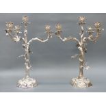 A pair of 19thC silver plated, possibly Elkington,