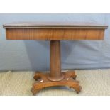 A Victorian mahogany fold over card table,