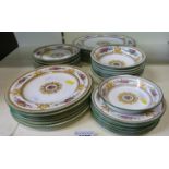 Wedgwood Columbia pattern dinner and tea ware, six place settings with extras,