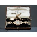 A 9ct gold Avia wristwatch and a 9ct gold cased watch
