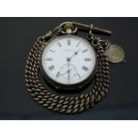 Continental silver keyless winding open faced pocket watch with subsidiary seconds dial,