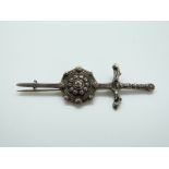 A Scottish silver kilt pin,