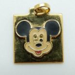 An 18ct gold Disney pendant depicting Mickey Mouse, 5.