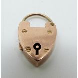 A 9ct gold heart padlock, 3.