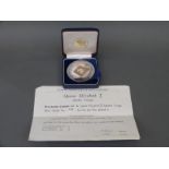 Queen Elizabeth II Cunard maiden voyage silver medal in original case with certificate no 212