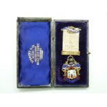 A hallmarked silver and enamel Masonic founders jewel, Sierra Leone chapter no 156,