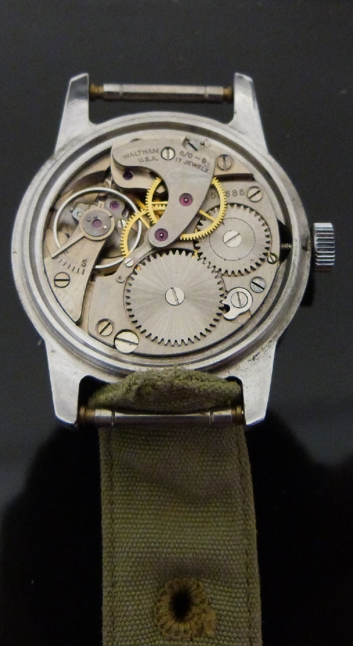 Waltham Type A-17 gentleman's US military wristwatch with luminous hands and Arabic hour numerals, - Image 6 of 6