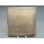 A white metal Art Deco style cigarette case marked sterling 925 JF, width 9cm,