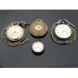 A hallmarked silver cased gentleman's pocket watch with white enamel dial, London 1881,