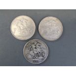 Three Queen Victoria jubilee head crowns,