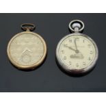 A gold filled Tempo pocket watch and a railway interest shock proof lever pocket watch with