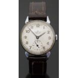 Smiths De Luxe gentleman's wristwatch with inset subsidiary seconds dial,