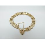 A 9ct gold gate bracelet, 4.