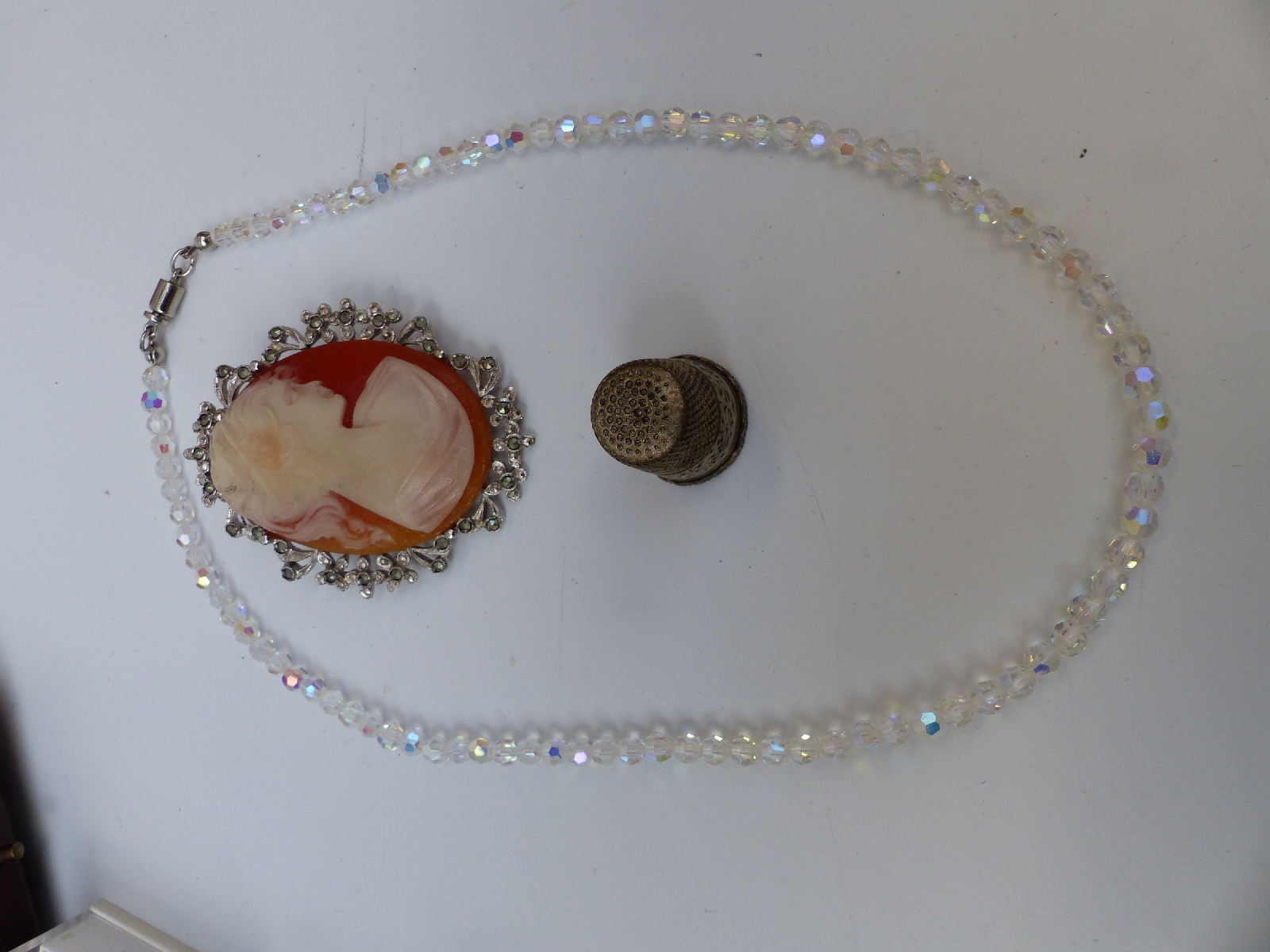 A collection of costume jewellery to include a diamond set pendant, silver necklace, - Image 3 of 23