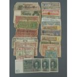 A collection of early 20thC German banknotes including a pair of crisp consecutive ten