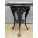 Britannia pub table with cast iron base