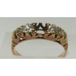 A Victorian ring set with diamonds, size L,