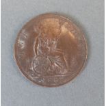 Queen Victoria 1887 young head penny,
