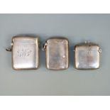 Three various hallmarked silver vesta cases, Chester 1924,