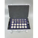 An amateur coin collection in collector's case comprising cartwheels of George III,